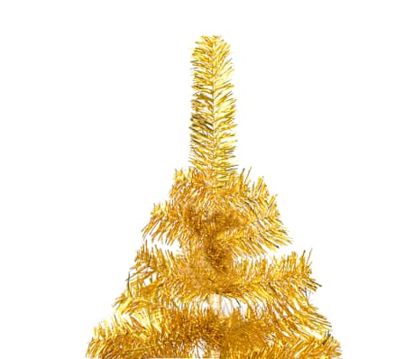 vidaXL Kunstkerstboom met verlichting en kerstballen 150 cm PET goud