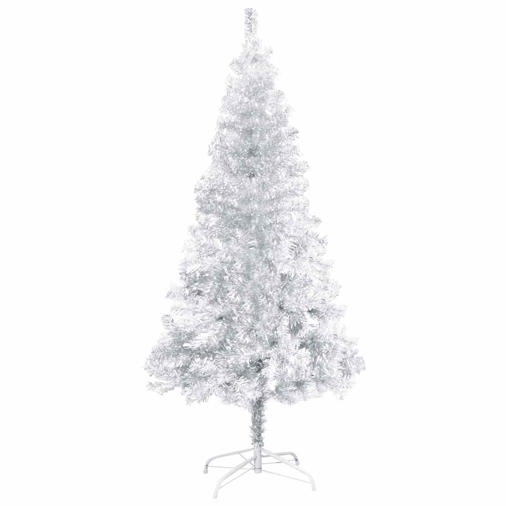 

vidaXL Kunstkerstboom met LED's en kerstballen 120 cm PET zilverkleur