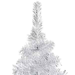 Umělý vánoční stromek s LED a sadou koulí stříbrný 120 cm PET - obrázek 3