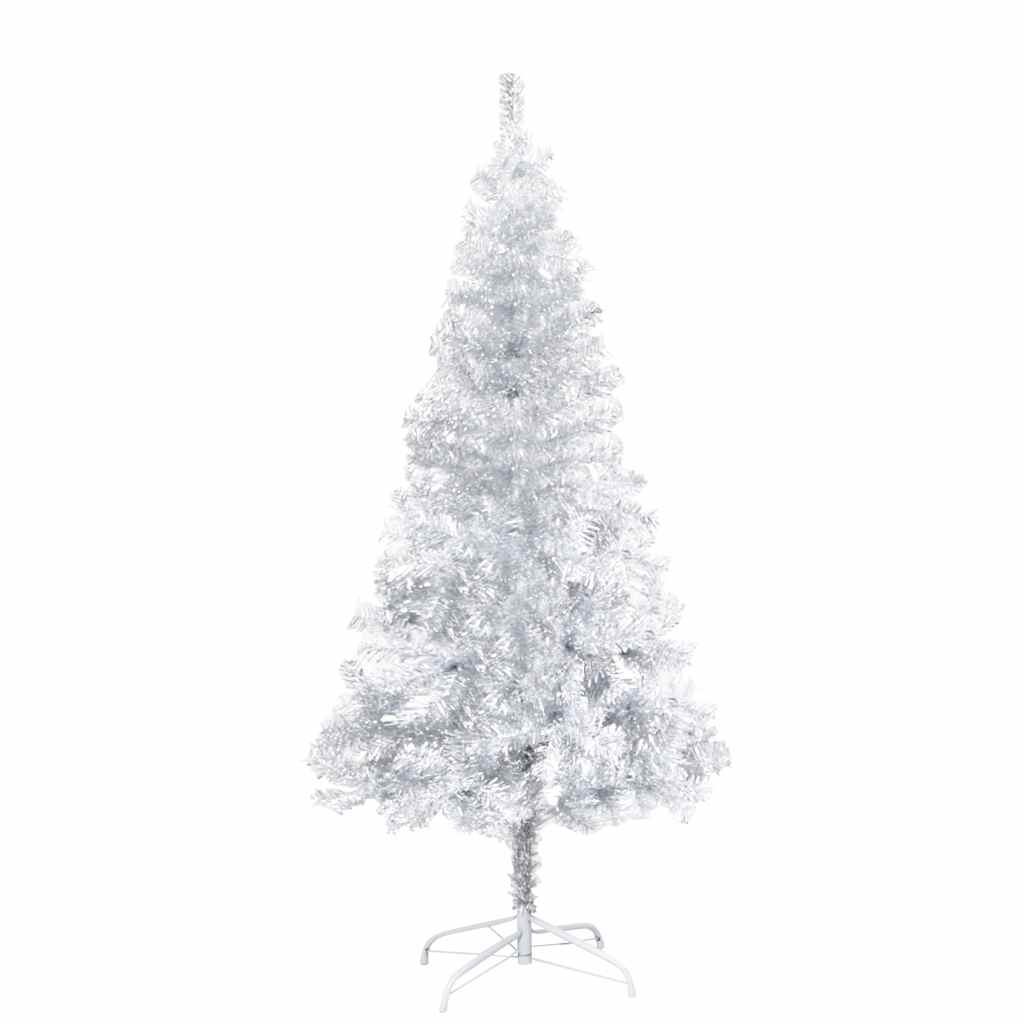 vidaXL Künstlicher Weihnachtsbaum Beleuchtung & Kugeln Silber 150 cm