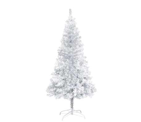 vidaXL Künstlicher Weihnachtsbaum Beleuchtung & Kugeln Silber 150 cm