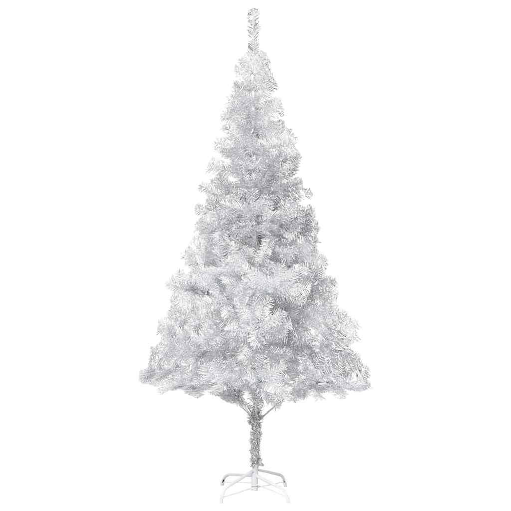 

vidaXL Kunstkerstboom met LED's en kerstballen 240 cm PET zilverkleur