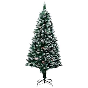 Umělý vánoční strom s LED a sadou koulí a šiškami 180 cm - obrázek 2