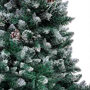 Umělý vánoční strom s LED a sadou koulí a šiškami 180 cm - obrázek 5