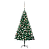 vidaXL valgustusega kunstkuusk kuulidega, roheline, 120 cm, PVC