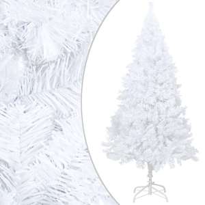 Umělý vánoční stromek s LED a sadou koulí bílý 120 cm PVC - obrázek 2