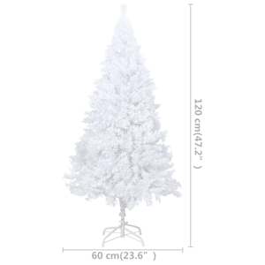 Umělý vánoční stromek s LED a sadou koulí bílý 120 cm PVC - obrázek 13
