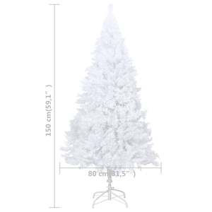 Umělý vánoční stromek s LED a sadou koulí bílý 150 cm PVC - obrázek 13