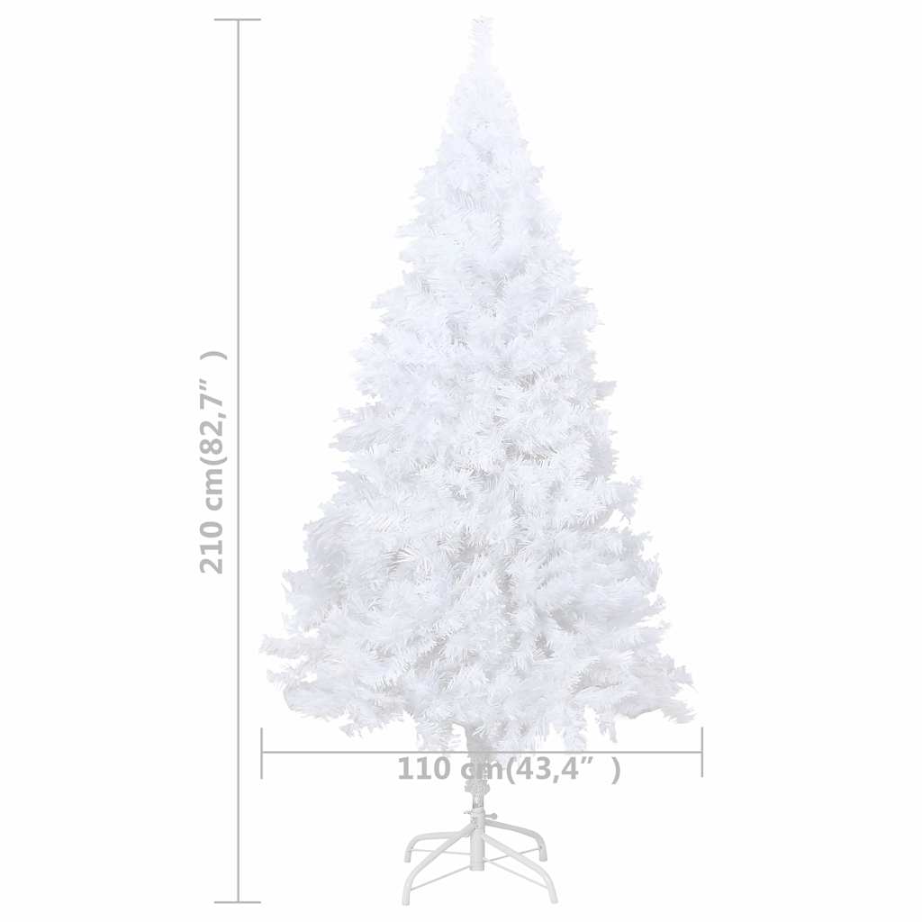 vidaXL Künstlicher Weihnachtsbaum mit Beleuchtung & Kugeln Weiß 210 cm – Bild 13