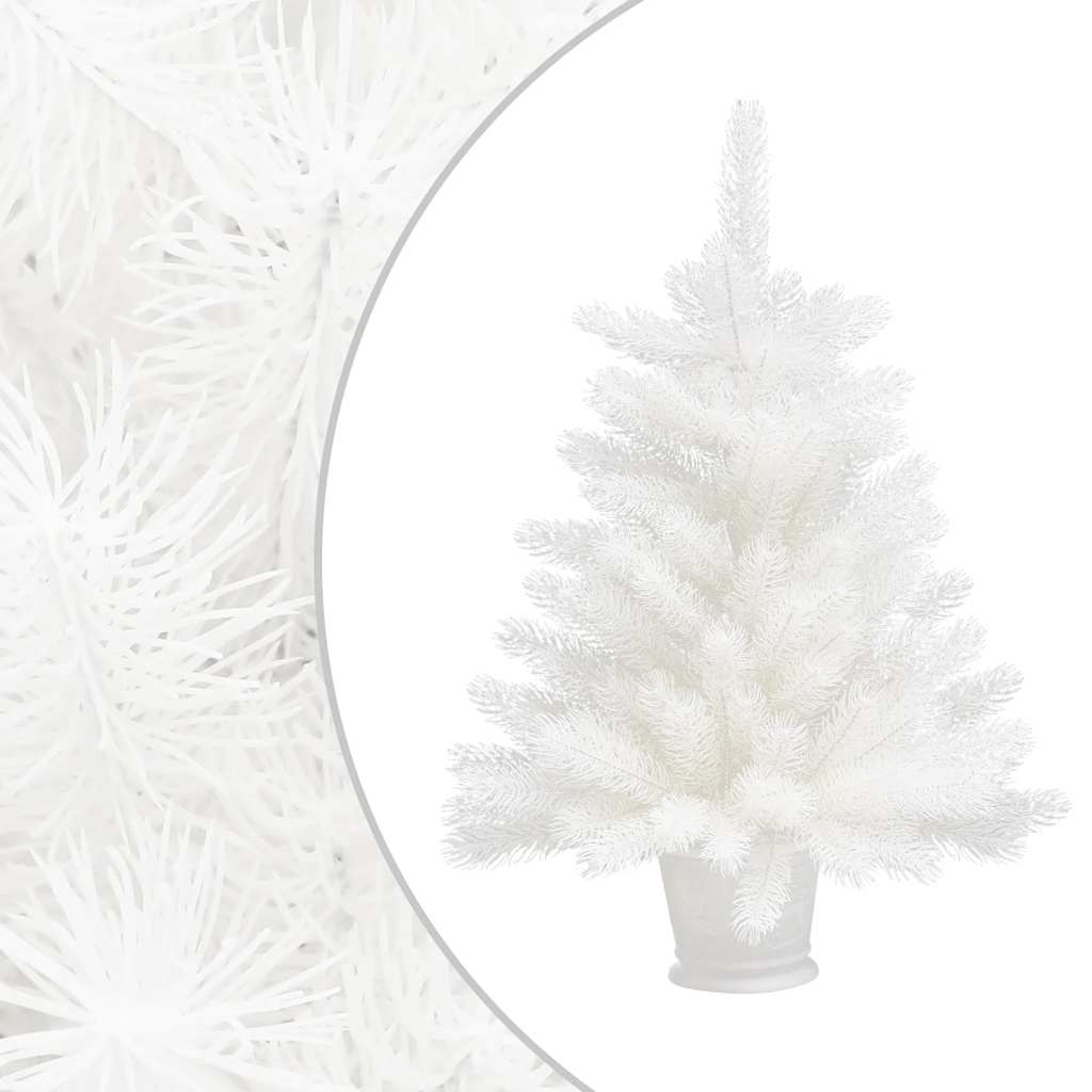 vidaXL Arbre de Noël artificiel pré-éclairé et boules blanc 65 cm