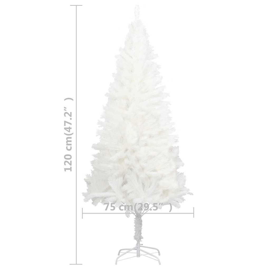 Umetna osvetljena novoletna jelka z bunkicami bela 120 cm - slika 13