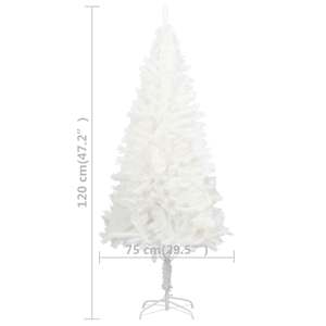 Umělý vánoční stromek s LED a sadou koulí bílý 120 cm - obrázek 13