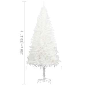Umělý vánoční stromek s LED a sadou koulí bílý 150 cm - obrázek 13