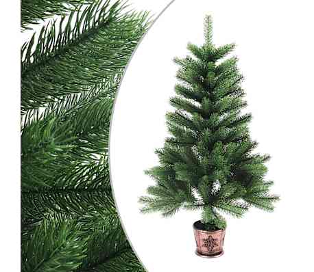 vidaXL Künstlicher Weihnachtsbaum mit Beleuchtung & Kugeln 90 cm Grün