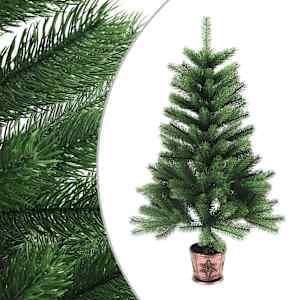 Umělý vánoční stromek s LED a sadou koulí 90 cm zelený - obrázek 2