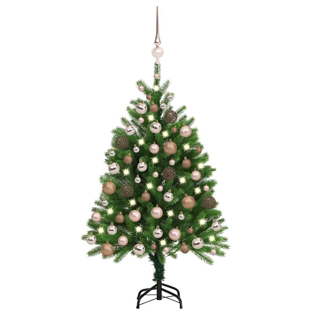 

vidaXL Artificial Christmas Tree with LEDs&Ball Set 47.2" Green