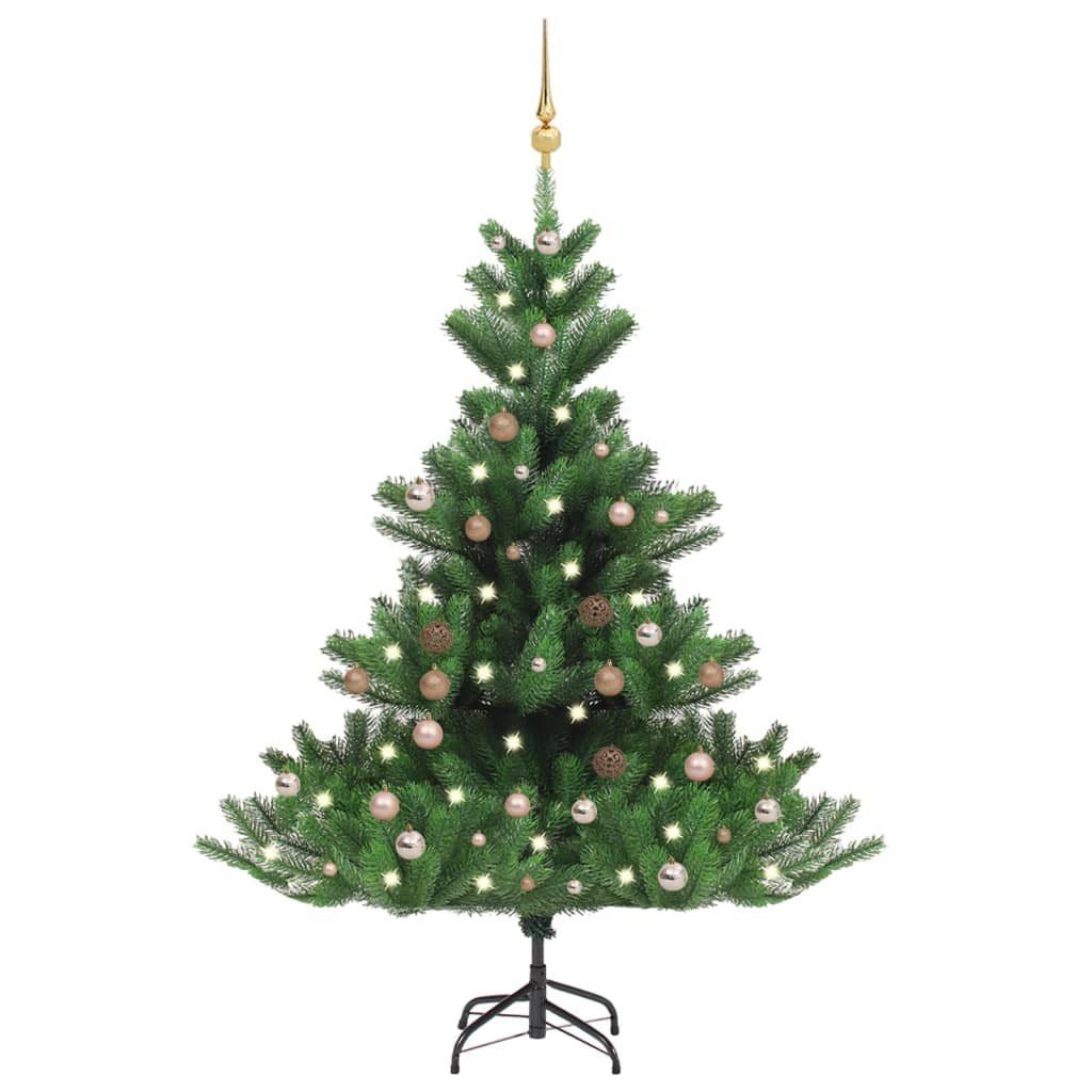 vidaXL Künstlicher Weihnachtsbaum Nordmann LED & Kugeln Grün 180 cm