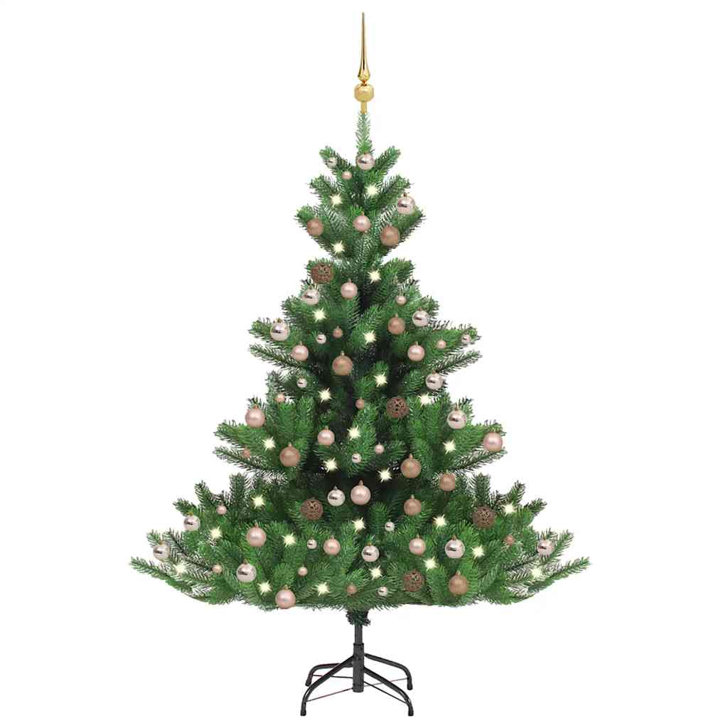 vidaXL Künstlicher Weihnachtsbaum Nordmann LED & Kugeln Grün 210 cm