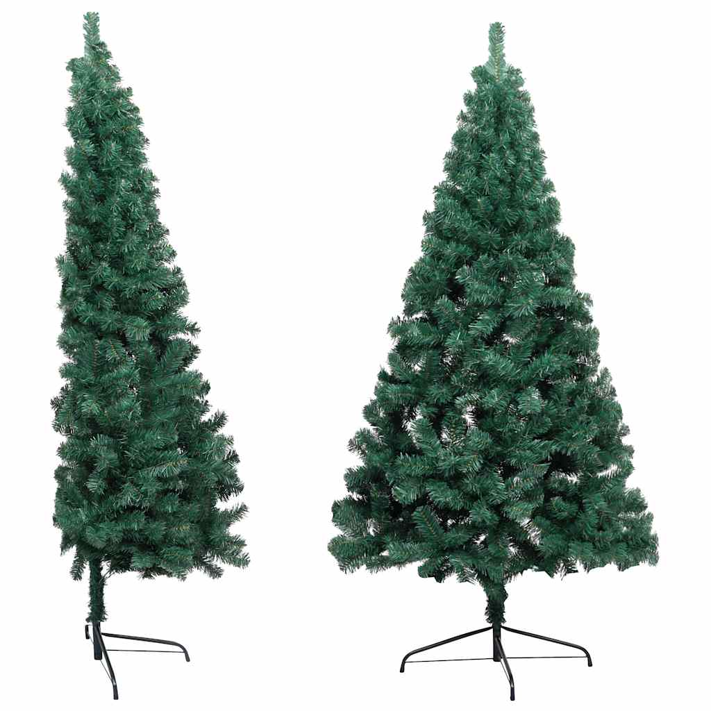 Thumbnail - vidaXL Künstlicher Halb-Weihnachtsbaum Beleuchtung Kugeln Grün 120 cm