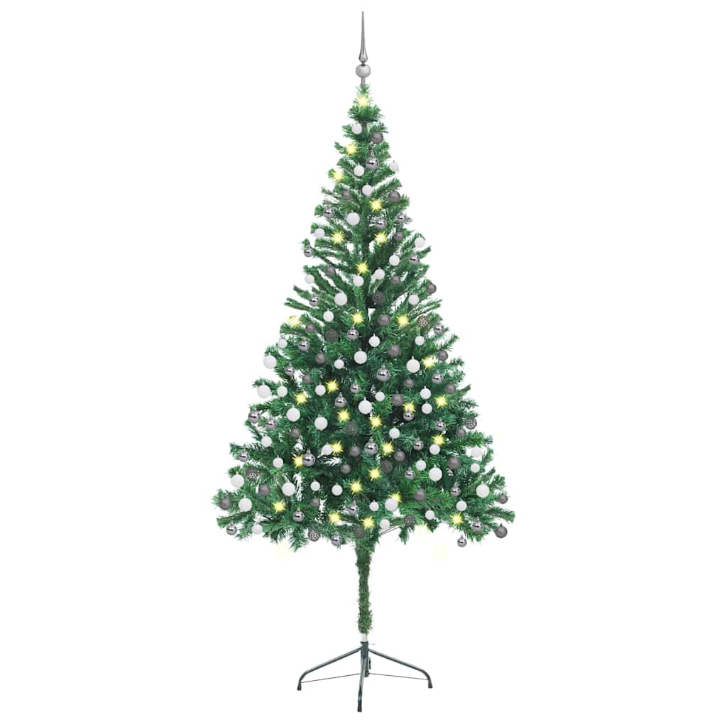 

vidaXL Artificial Christmas Tree with LEDs&Ball Set 82.7" 910 Branches