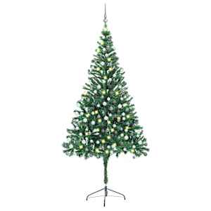 Umělý vánoční stromek s LED a sadou koulí 210 cm 910 větviček - obrázek 1