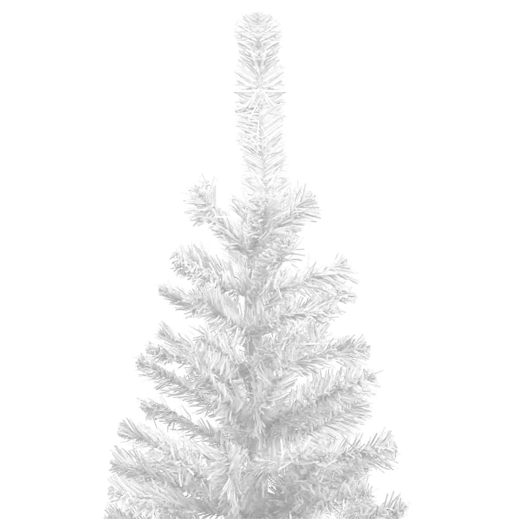  Osvetlený umelý vianočný stromček s guľami L 240 cm, biely