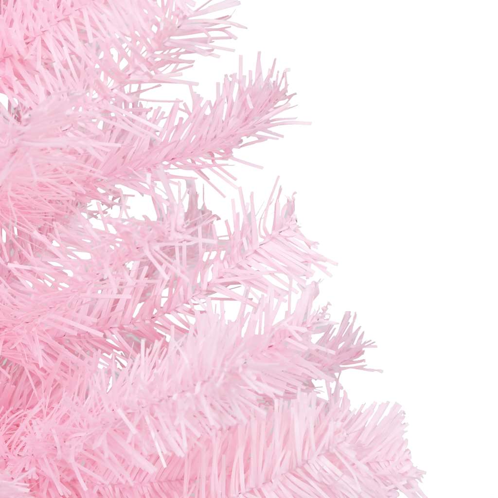 Umělý vánoční stromek s LED a sadou koulí růžový 150 cm PVC - obrázek 13