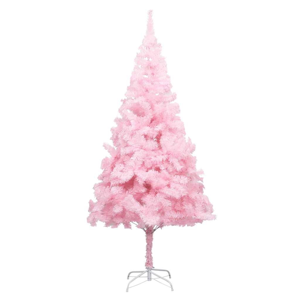 

vidaXL Kunstkerstboom met LED's en kerstballen 210 cm PVC roze
