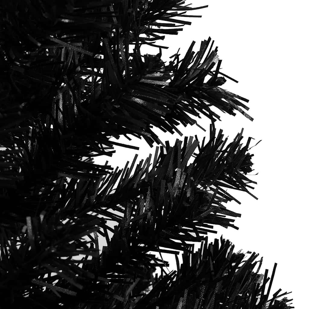 Thumbnail - vidaXL Künstlicher Weihnachtsbaum Beleuchtung & Kugeln Schwarz 240 cm