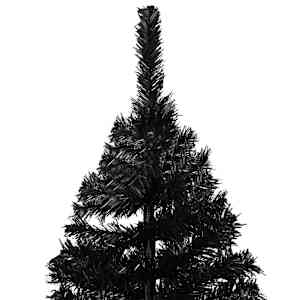 Umělý vánoční stromek s LED a sadou koulí černý 240 cm PVC - obrázek 3