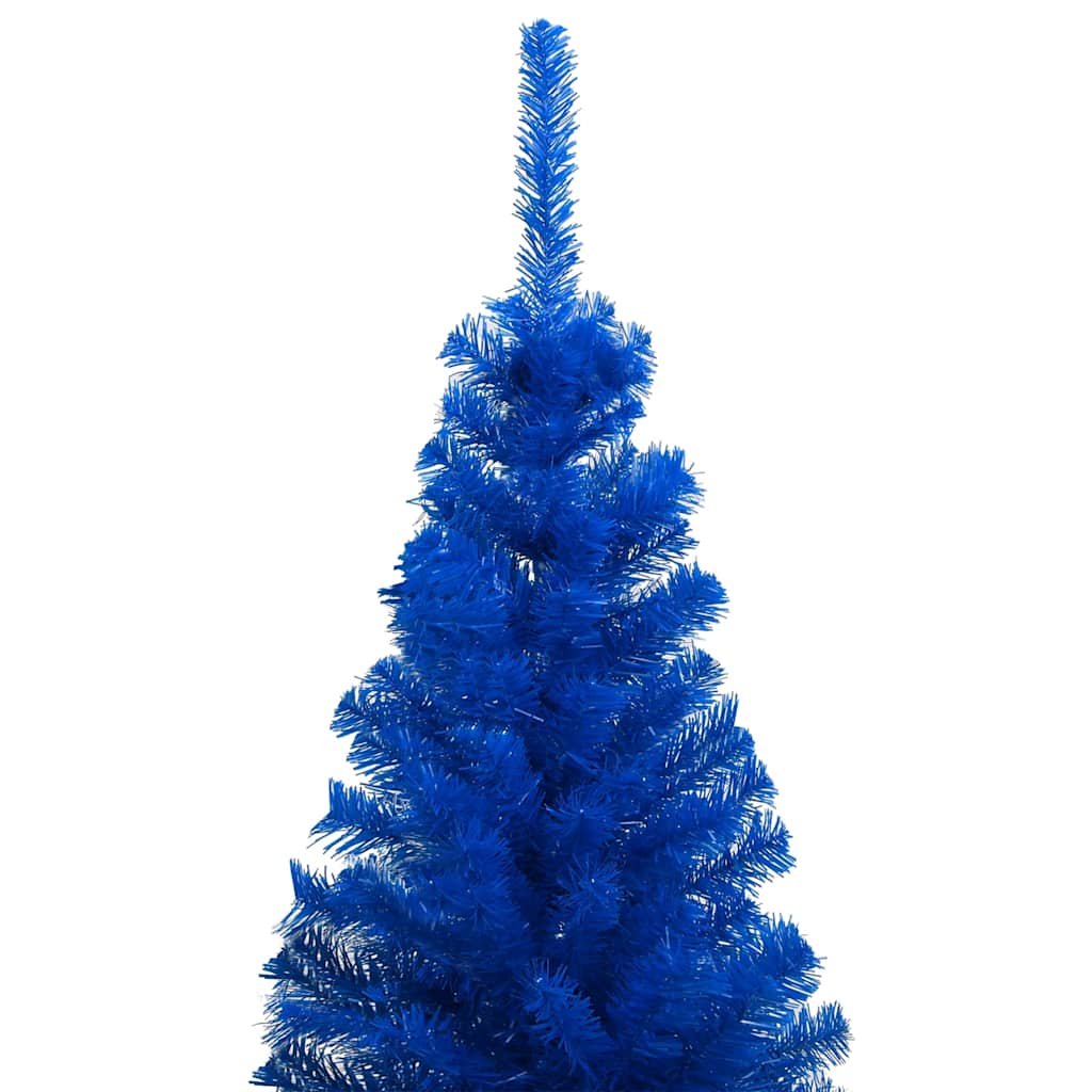 vidaXL Kunstkerstboom met verlichting en kerstballen 120 cm PVC blauw afbeelding