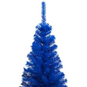 Umělý vánoční stromek s LED a sadou koulí modrý 240 cm PVC - obrázek 2