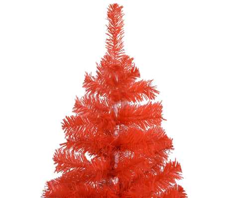 vidaXL Artificial Pre-lit Christmas Tree with Ball Set Red 47.2" PVC