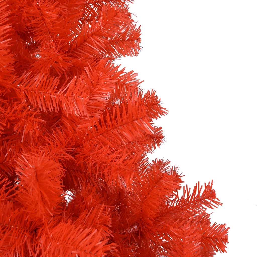 vidaXL Artificial Pre-lit Christmas Tree with Ball Set Red 59.1" PVC