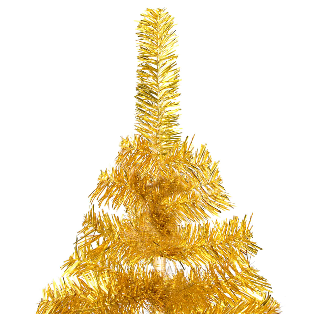 vidaXL Brad Crăciun pre-iluminat cu set globuri, auriu, 120 cm, PET