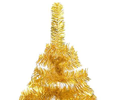 vidaXL Arbre de Noël artificiel pré-éclairé et boules doré 120 cm PET