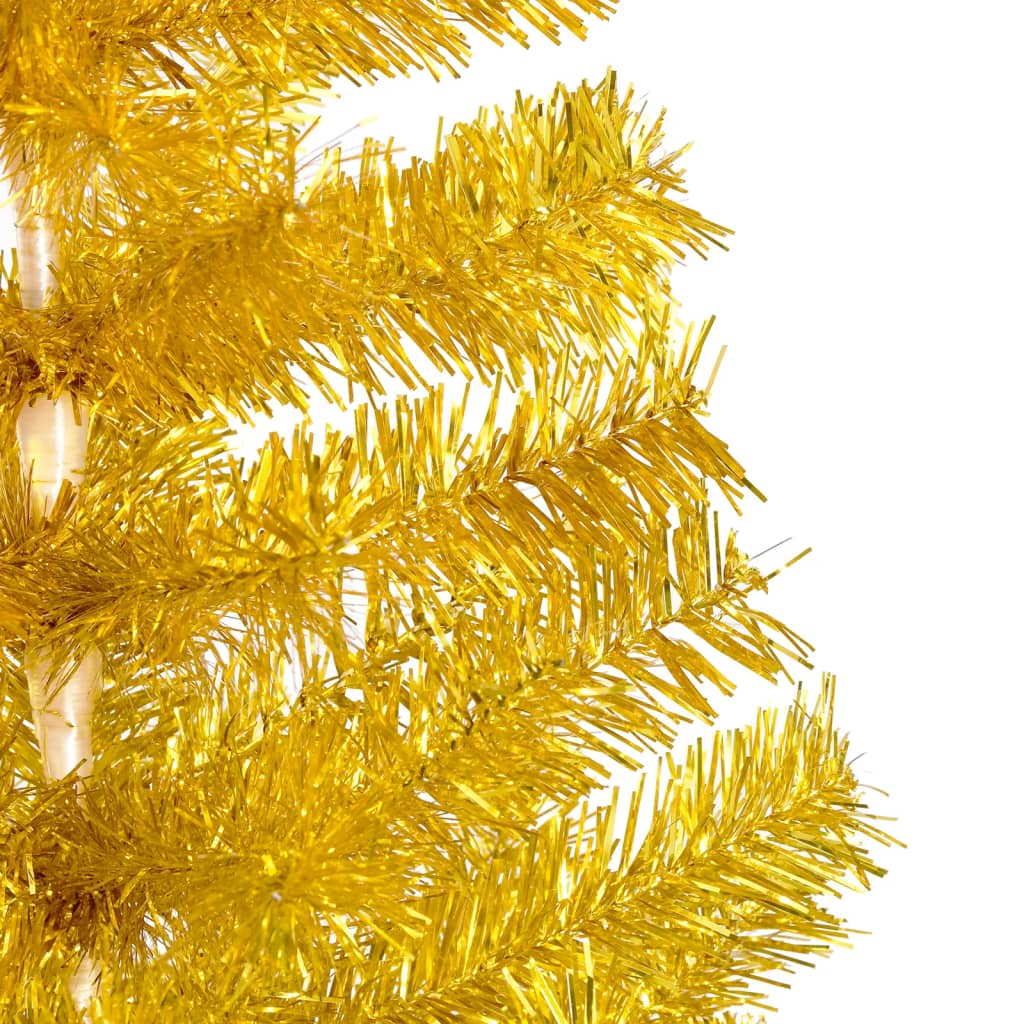 vidaXL Brad Crăciun pre-iluminat cu set globuri, auriu, 180 cm, PET