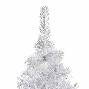 Umělý vánoční stromek s LED a sadou koulí stříbrný 210 cm PET - obrázek 3