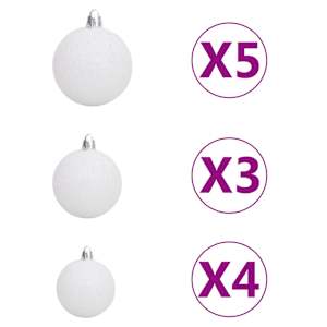 Námrazou pokrytý vánoční stromek LED sada koulí a šišky 150 cm - obrázek 13