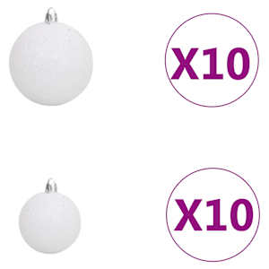 Umělý vánoční stromek LED osvětlení sada koulí a šišky 210 cm - obrázek 11