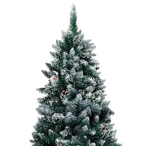 Umělý vánoční strom s LED a sadou koulí a šiškami 210 cm - obrázek 4