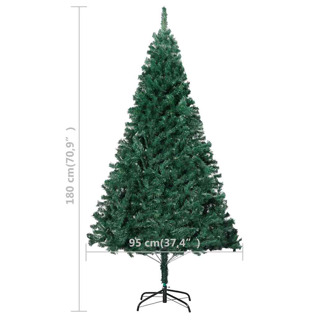 Umělý vánoční stromek s LED a sadou koulí zelený 180 cm PVC - obrázek 13