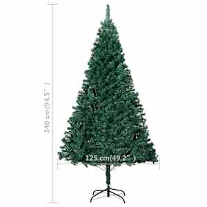 Umělý vánoční stromek s LED a sadou koulí zelený 240 cm - obrázek 12