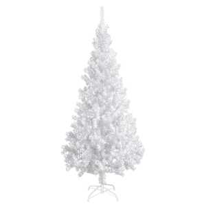 Umělý vánoční stromek s LED a sadou koulí bílý 180 cm PVC - obrázek 9
