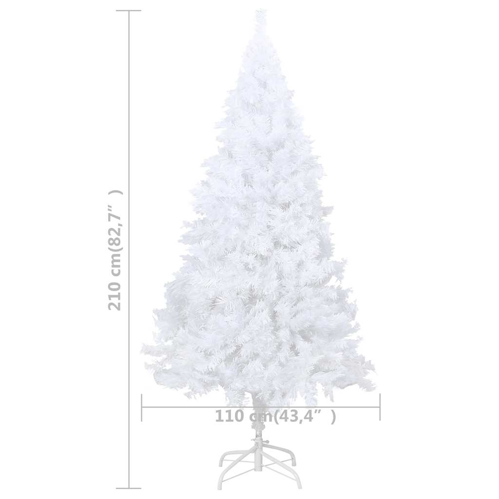 Umělý vánoční stromek s LED a sadou koulí bílý 210 cm PVC - obrázek 14