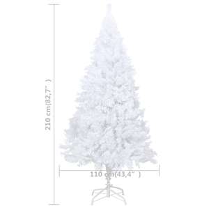 Umělý vánoční stromek s LED a sadou koulí bílý 210 cm PVC - obrázek 14