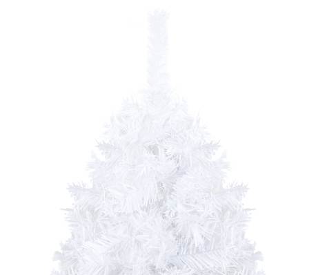 vidaXL Arbre de No&euml;l artificiel pr&eacute;-&eacute;clair&eacute; et boules blanc 240 cm