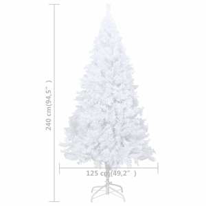 Umělý vánoční stromek s LED a sadou koulí bílý 240 cm - obrázek 14