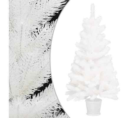 vidaXL Arbre de Noël artificiel pré-éclairé et boules blanc 90 cm