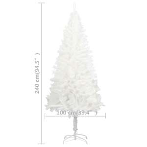 Umělý vánoční stromek s LED a sadou koulí bílý 240 cm - obrázek 10